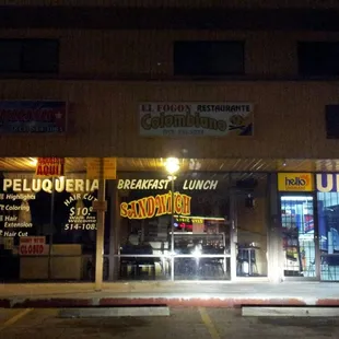 a restaurant at night