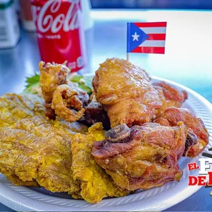 a plate of fried chicken