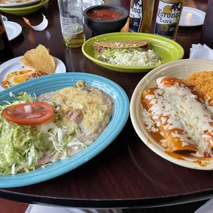 two plates of mexican food