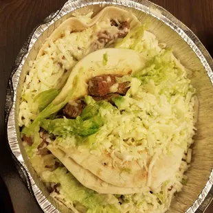 Awesome soft steak Tacos! Best in the area for $6.75 which included nachos and salsa!