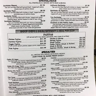 menu
