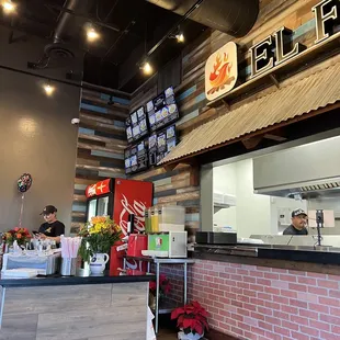 the counter of a japanese restaurant