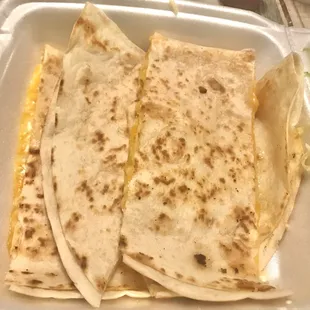 Cheese Quesadilla, a nice cheese pull and amazing!