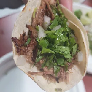 Carnitas street taco $1.95... full of meat!!