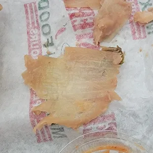 Onion skin from burrito.