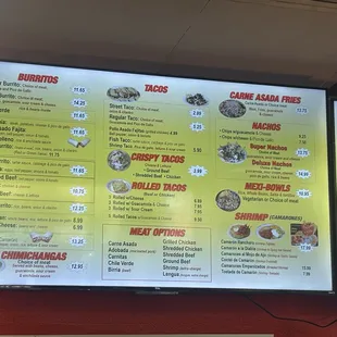 menu