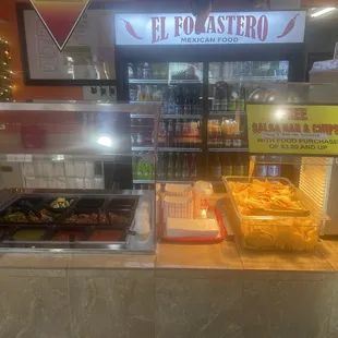 Free Salsa Bar with food purchases over $3.00.  So good, try the chunky salsa.