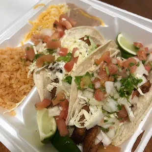 2 fish tacos combination plate
