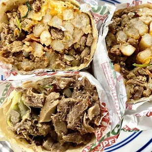 California carne asada &amp; lengua burrito