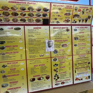 Drive thru menu July 2023