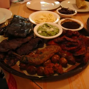 a large platter of food