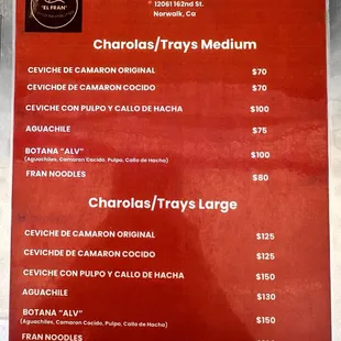 Tray menu