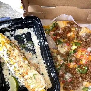 Elote - Mexican Corn, Meat Mexican Pizza