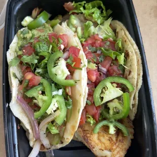 Fish Taco Sauteed Veggies Taco