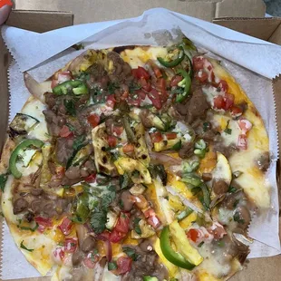 Blk Beans &amp; Veggies Pizza with pinto beans