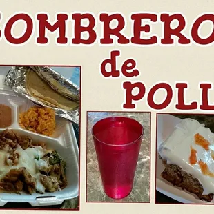 a collage of food items