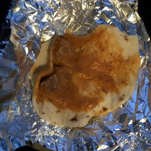 Ordered Carne Guisada and this is what the morning crew gave me.  Some kind of tomato base not even close to the correct guisada sauce