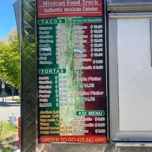 menu