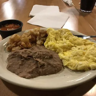 Juevos rancheros plate with salsa on the side. Yummy!