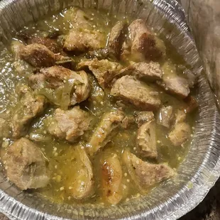Chile Verde.  Left off my sides this time.  It doesn't look that great, but damn it's good.