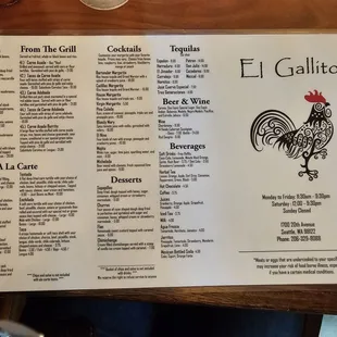 menu