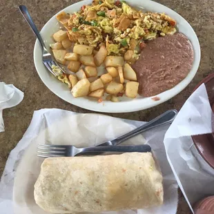 Migas and burrito