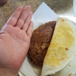 Beans and chorizo taco