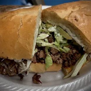 a sandwich cut in half