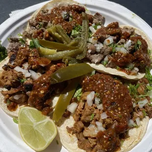 $3.50 per taco - Two al pastor and two carne asada