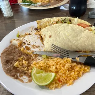 Taco, rice and beans - so good!
