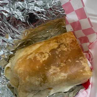 Day old burnt breakfast burrito