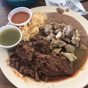 Birria and Pork! Warning: Pork is spicy but good!