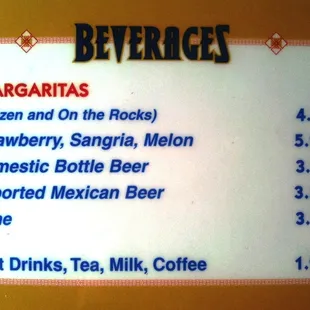 Menu-Beverages