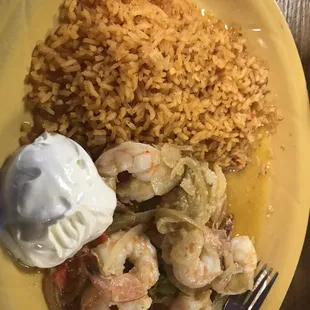 Shrimp in garlic butter sauce yummmmm