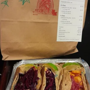 Shrimp and chicken tacos