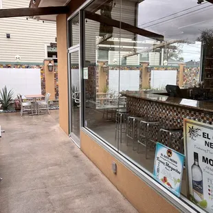 Outdoor bar and seating patio..