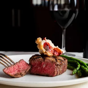 Steak with lobster