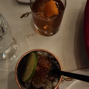 Cocktails - Not So Dark and Stormy and an Old Fashioned