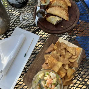 Empanadas and ceviche!