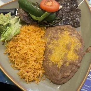 Carne Asada plate lunch.