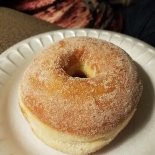 Cinnamon Sugar Donuts are my husbands go to. Flan is mine but I ate before I took a picture.
