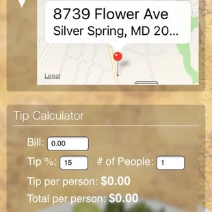Their app has a tip calculator