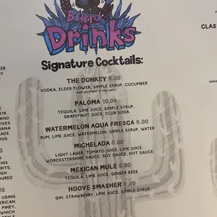 menu
