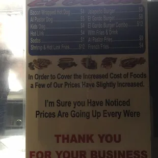 Inflated menu, post-COVID