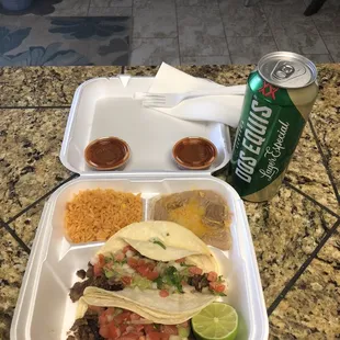 Carne Asada Regular Taco plate