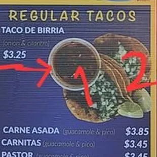 $3.25 and 2 Tacos. Deceptive at best!