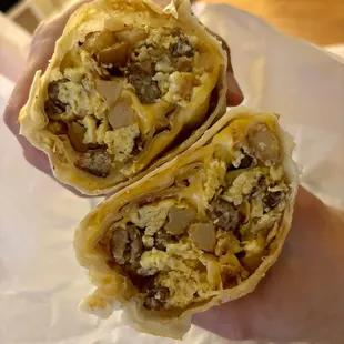 Sausage burrito (breakfast)