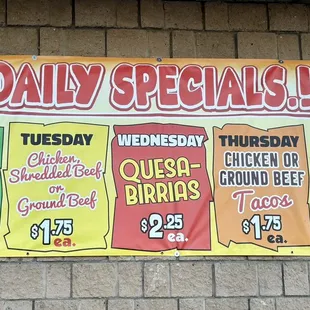 Daily Specials