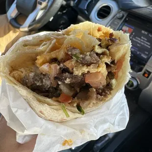 Steak &amp; egg burrito