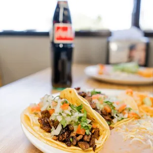 two tacos on a plate